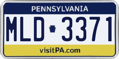 PA license plate MLD3371