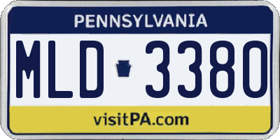 PA license plate MLD3380