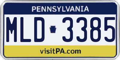 PA license plate MLD3385
