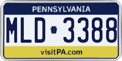PA license plate MLD3388