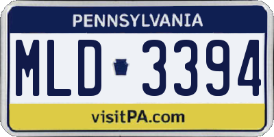 PA license plate MLD3394