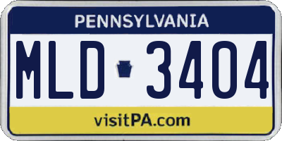 PA license plate MLD3404