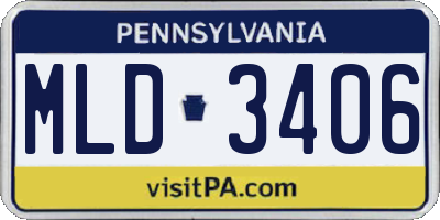 PA license plate MLD3406