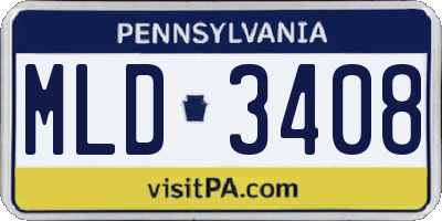 PA license plate MLD3408