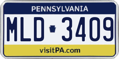 PA license plate MLD3409