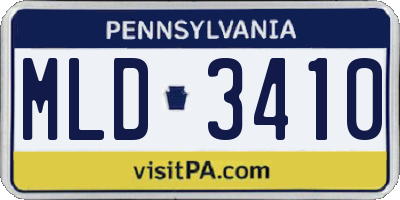 PA license plate MLD3410