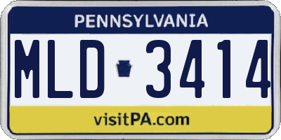 PA license plate MLD3414