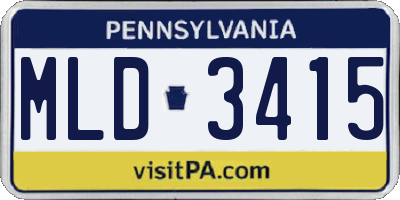 PA license plate MLD3415