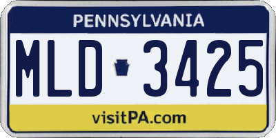 PA license plate MLD3425