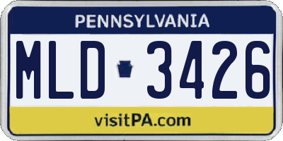 PA license plate MLD3426