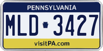 PA license plate MLD3427