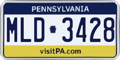 PA license plate MLD3428