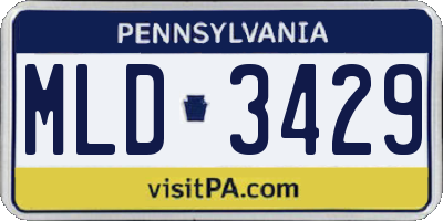 PA license plate MLD3429