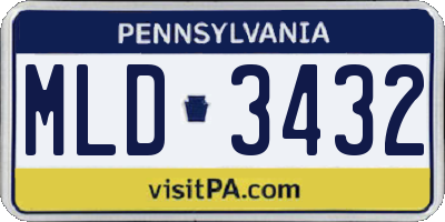 PA license plate MLD3432