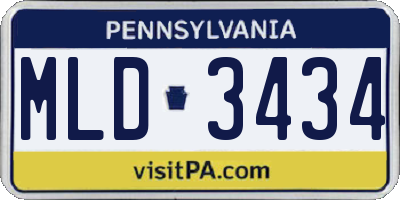 PA license plate MLD3434
