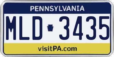 PA license plate MLD3435