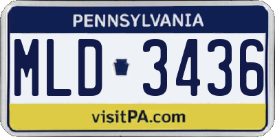 PA license plate MLD3436