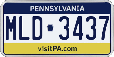 PA license plate MLD3437