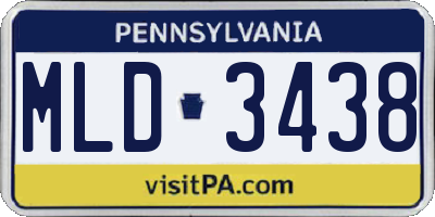 PA license plate MLD3438