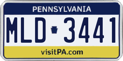PA license plate MLD3441