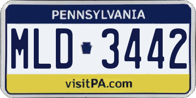PA license plate MLD3442