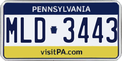 PA license plate MLD3443