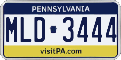 PA license plate MLD3444