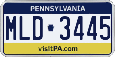 PA license plate MLD3445