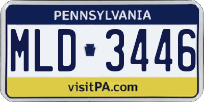 PA license plate MLD3446
