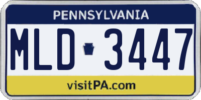 PA license plate MLD3447