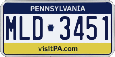 PA license plate MLD3451