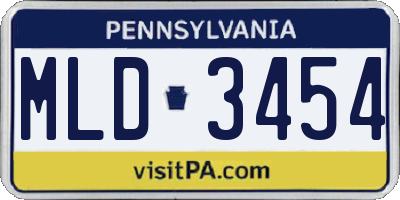 PA license plate MLD3454