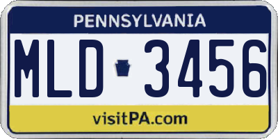 PA license plate MLD3456