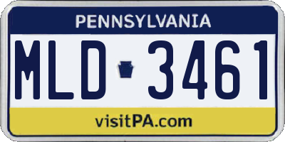 PA license plate MLD3461