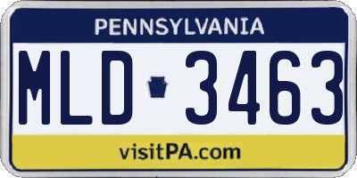 PA license plate MLD3463