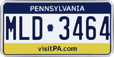 PA license plate MLD3464