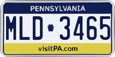 PA license plate MLD3465