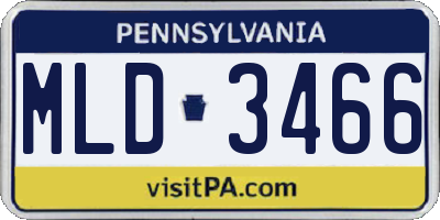 PA license plate MLD3466