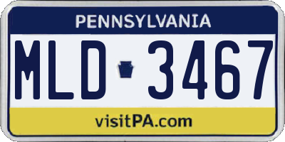 PA license plate MLD3467