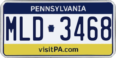 PA license plate MLD3468