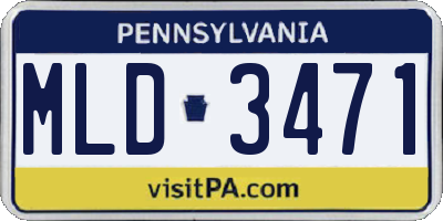 PA license plate MLD3471