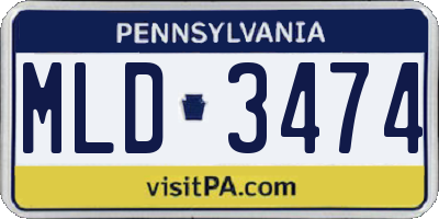 PA license plate MLD3474