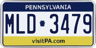 PA license plate MLD3479