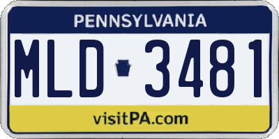PA license plate MLD3481
