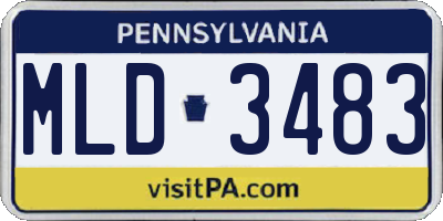 PA license plate MLD3483