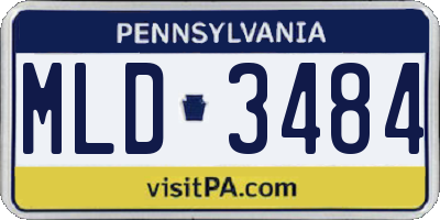 PA license plate MLD3484