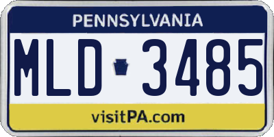 PA license plate MLD3485