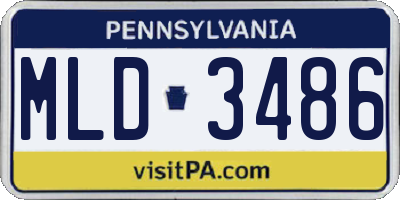 PA license plate MLD3486