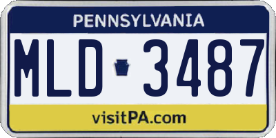 PA license plate MLD3487