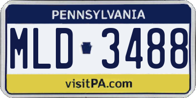 PA license plate MLD3488